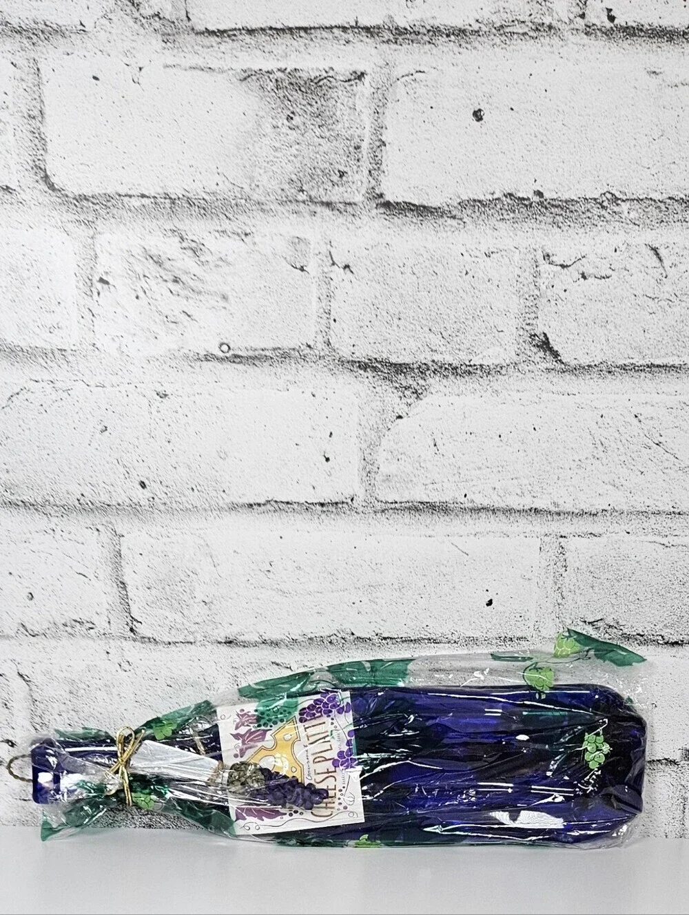 Handcrafted Recycled Blue Glass Wine Bottle Cheese Platter Serving Tray